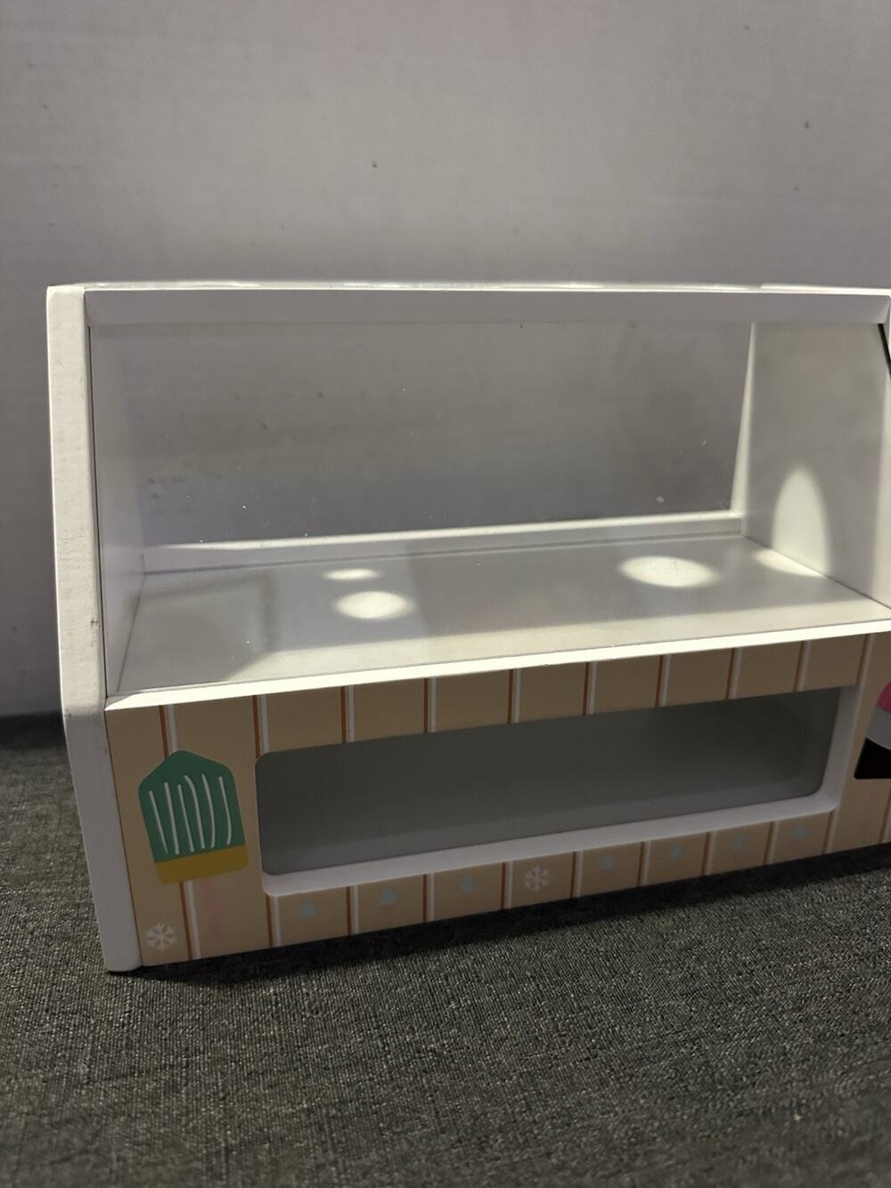 Wooden Ice Cream Counter Pretend Play Display Stand Replacement Toy Accessory